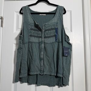 Lucky Brand Teal Sleeveless Blouse